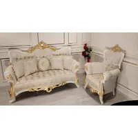 aea Luxus Gruppe Sofagarnitur 3+1 Sitzer Garnitur Stoff Sofa Sofas Sessel Barock Neu