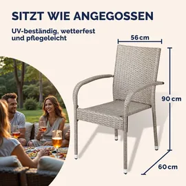 CASARIA Gartenstuhl Gartensessel 56 x 56 x 0 cm creme 4 St.