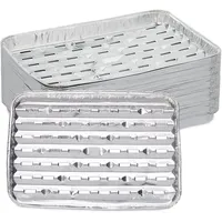 Relaxdays Grillschale 34 x 22 cm Aluminium silber
