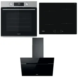 Whirlpool Backofen OMK58CU1SX + Induktionskochfeld WSQ7360NE + Dunstabzugshaube WHVP62FLTSK SETWH22