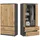 home collective Kleiderschrank 90 x 50 x 180 cm Anthrazit/Eiche