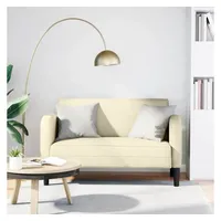 VidaXL Zweisitzer-Sofa Creme 110 cm Kunstleder