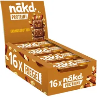 Nākd. Protein Erdnussbutter | Protein-Riegel | 7g Pflanzliches Protein | 100% Natürliche Zutaten | Ohne Zuckerzusatz | Vegan | 16 x 45g | 720g