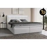Collection AB Boxspringbett COLLECTION AB "30 Jahre Jubiläums-Modell Athena", weiß, B:193cm L:208cm, Holzwerkstoff, Spanplatte, Komplettbetten, Boxspringbett, in H2,H3 & H4, wahlweise mit LED-Leiste, Topseller