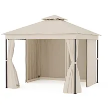 Blumfeldt Mondo Dual Pavillon 3 x 3 m inkl. Moskitonetz Beige