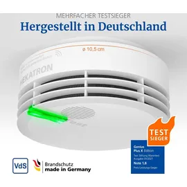 Hekatron Genius Plus X – Funkrauchmelder inkl. FM Basis X – 10 Jahre Batterie, Menge:10er Set