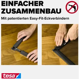 Tesa Fliegengitter mit Aluminiumrahmen 120 x 150 cm Anthrazit