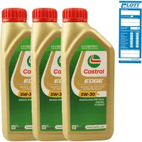 3x 1L CASTROL EDGE Titanium FST Longlife 5W-30 VW 504 00 507 00 MB 229.31 229.51