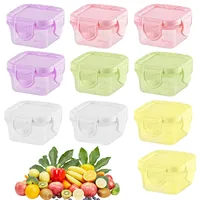 OMJMYY 10 Stück Kleine Dosen mit Deckel Plastik 60ml,Kleine Tupperdosen mit Deckel,Mehrweg,Gefrierdosen Klein,für Obst Salatdressing Marmelade Gewürze Saucen