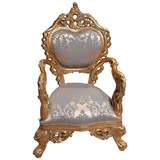 Xlmoebel Armlehnstuhl Barock Sessel Einsitzer Couch Französischer Stil Stuhl, Hergestellt in Europa blau|goldfarben