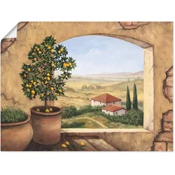Wandbild ARTLAND "Fenster in der Toskana", beige (farbe bild(er): naturfarben), B:60cm H:45cm, Bilder, als Alubild, Outdoorbild, Leinwandbild, Poster, Wandaufkleber