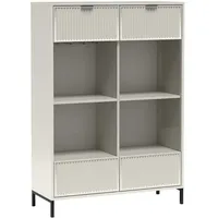 Beautysofa Vitrine, Kaschmir, Holzwerkstoff, 105x150x41 cm, Wohnzimmer, Wohnwände, Vitrinenschränke