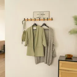 Home Deluxe GmbH HOME DELUXE Garderobenleiste HOOK inkl.  Haken und Magnete - Bambus| Wandgarderobe, Kleiderhaken, Garderobe, Garderobenhaken