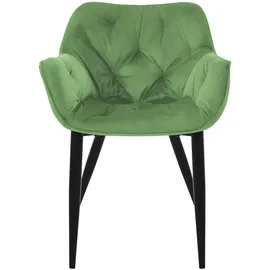 ML-Design Esszimmerstühle 6er Set Salbei gepolstert, Küchenstuhl mit dickem Samt