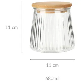 Excellent Houseware Glasbehälter Frischhaltedose braun 11 x 11 x 11 cm 0,68 l
