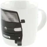 VW Collection - Volkswagen Große Keramik Kaffee-Tee-Cappuccino-Tasse-Becher-Haferl im T5 Design (Front/Schwarz)