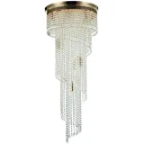 Licht-Erlebnisse Deckenleuchte GRETA Gold Transparent Kristall 12x E14 bis 60W LE116333