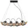 GLOBO Leona 4-flg. 22 cm eckig Schwarz/Holz/Rauchglas