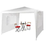 Relaxdays Pavillon 3 x 3 m inkl. 2 Seitenteile Weiß
