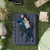 Outsunny Klappbares Doppel-Campingbett Luftbett Dunkelblau 203x152x22cm ideal für Camping & Gäste Aosom.de