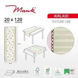 MANK Tischläufer Airlaid Jerry, 40 cm x 24 m, 1 Stück - Herbst Pilze KastanienHerbstfrüchte