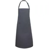 Karlowsky Fashion GmbH Karlowsky Basic Latzschürze mit Schnalle und Tasche, 75 x 90 cm, Schürze mit Bändern aus Schürzenstoff, mit Nahtsicherung, Farbe: anthrazit