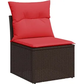 vidaXL Gartensofa-Set mit Kissen, braun, Polyrattan