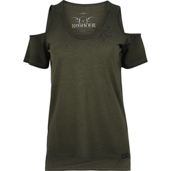 Rokker TRC Schulterfreies Damen T-Shirt, grün, Größe L