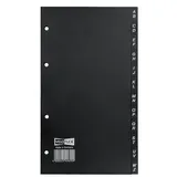 Veloflex 4262000 - Register, DIN A5, Hart-PVC, für Visitenkarten- und Telefonbuch, 12teilig, A-Z, schwarz, 1 Stück
