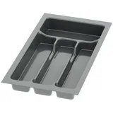 Sossai Besteckeinsatz Divio 23 x 43 cm zuschneidbar 4 Fächer anthrazit Kunststoff
