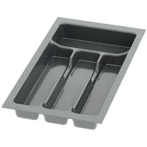 Sossai Besteckeinsatz Divio 23 x 43 cm zuschneidbar 4 Fächer anthrazit Kunststoff