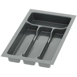 Sossai Besteckeinsatz Divio 23 x 43 cm zuschneidbar 4 Fächer anthrazit Kunststoff