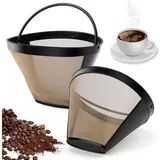 Lntyq - 2 Stück Permanenter Kaffeefilter, 100 Mesh, Wiederverwendbarer Kaffeefilter Für Kaffeemaschine, Küche, Büro, Café, Bäckerei, Spülmaschinenfester Ersatz