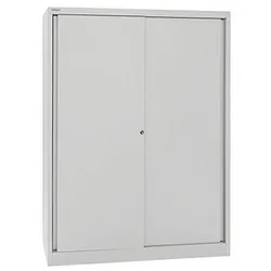 BISLEY Schiebetürenschrank ECO, SD12173S645 lichtgrau 3 Fachböden 120,0 x 43,0 x 163,7 cm