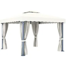 vidaXL Pavillon 3 x 3 m inkl. 4 Seitenteile Cremeweiß