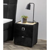 Jockenhöfer Nachtkonsole JOCKENHÖFER GRUPPE "Lancy", schwarz (schwarz 372, 06), B:42,5cm H:53cm T:45cm, Glas, Holzwerkstoff, Sideboards, Nachtkonsole, mit LED-Beleuchtung