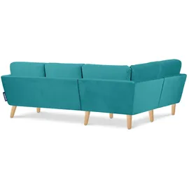 Konsimo Ecksofa Tagio ¦ türkis/petrol ¦ Maße (cm): B: 220 H: 80