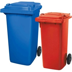 BRB Set mit 1x DIN Mülltonne 120 Liter rot und 1x DIN Mülltonne 240 Liter blau