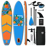 SUP Board Set Aufblasbares Stand Up Paddling Board mit Komplettes Zubehör und Kamerahalterung,320x81x15cm 10'6" SUP Board 150kg, Erwachsene Paddle Board