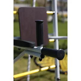 JEFlex Klettergerüst GardenMaxx G2 238x240x233 cm Stahl multifunktional für Kinder & Erwachsene - Grau/Gelb