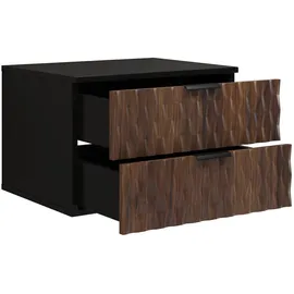 Badplaats Waschbeckenunterschrank Java 2 Schubladen 63 x 40 x 48 cm Walnuss Braun/Schwarz