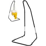 KOMFOTTEU Hängemattengestell, Höhenverstellbarer Hängesesselständer, Hängesessel Rahmen Eisen mit Hake, Freistehender Hängesitzständer stabil, Max Belastung 150 kg, für Innenbereich, Patio, Garten