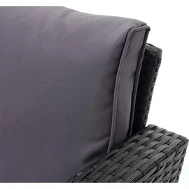 Mendler Poly-Rattan-Garnitur 7-tlg. Schwarz