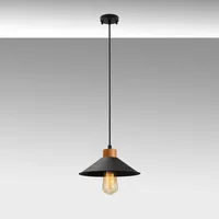 Opviq Hängelampe GMN-00007 einflammig Holzdetail schwarz