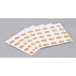 WOLF & APPENZELLER Klebenummern orange 20,0 x 24,0 mm, 100 Etiketten