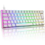 UK Layout 60% Mechanische Gaming-Tastatur Typ C verkabelt 61 Tasten LED-beleuchtete USB-wasserdichte Tastatur 14 Chroma RGB-Hintergrundbeleuchtung Anti-Ghosting-Tasten für Computer/PC/ Lapto /MAC