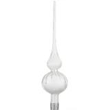 Navidacio Christbaumschmuck Weihnachtsbaumspitze Groß 35cm in Ice Weiss Silber Regen