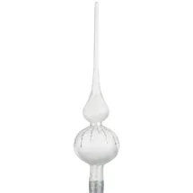 Navidacio Christbaumschmuck Weihnachtsbaumspitze Groß 35cm in Ice Weiss Silber Regen