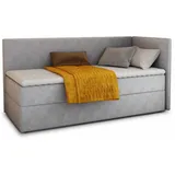 Sofnet Boxbett, Grau Textil, H3, Rechteckig, 100x200 cm, Schlafzimmer, Betten, Boxspringbetten