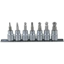 KS Tools 3/8" Bit-Stecknuss-Satz Innensechskant mit Kugelkopf, 7-tlg.